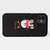 Coques Case-Mate iPhone Manchot joyeux de Noël avec écharpe et cache-oreil (Dos (Horizontal))