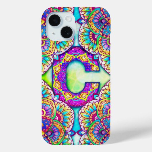 Coques Case-Mate iPhone Mandala alphabet C (Verso)