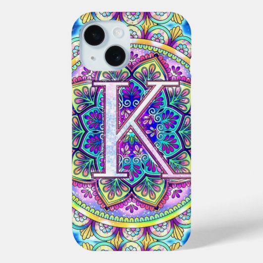 Coques Case-Mate iPhone Mandala alphabet K (Verso)