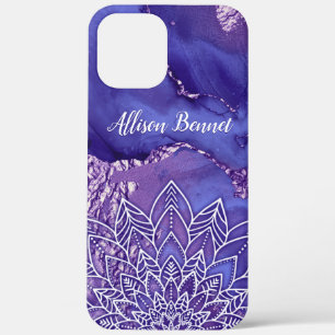 Case-Mate iPhone Case Mandala aquarelle violet blanc personnalisé
