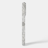 Coques Case-Mate iPhone Mandala blanc exotique sur Arrière - plan gris (Verso / Droite)