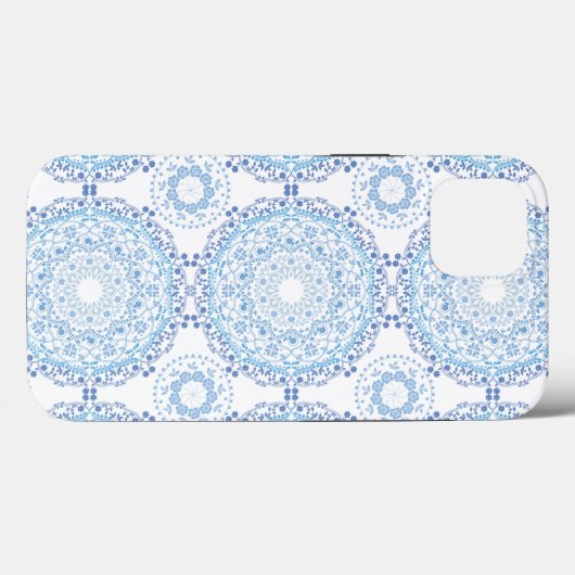 Coques Case-Mate iPhone Mandala bleu moderne (Verso (horizontal))