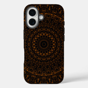 Coques iPhone 16 Mandala Brown rustique au charme occidental
