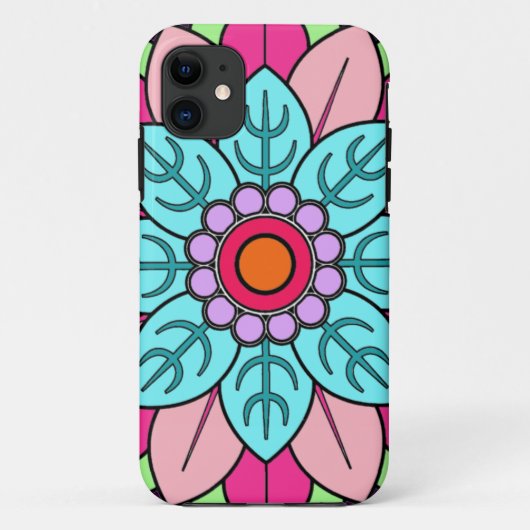 Coques Case-Mate iPhone Mandala de fleur (Dos)