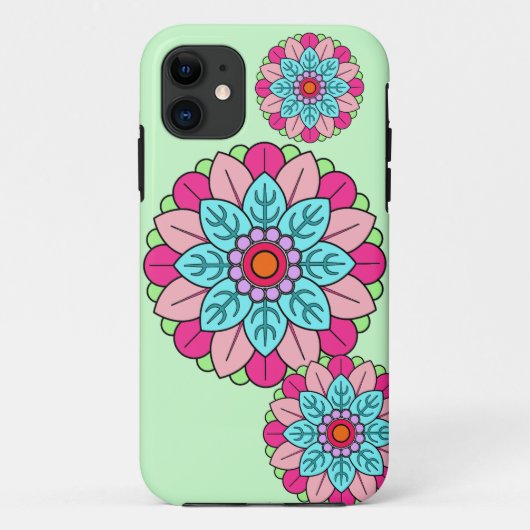 Coques Case-Mate iPhone Mandala de fleur (Dos)