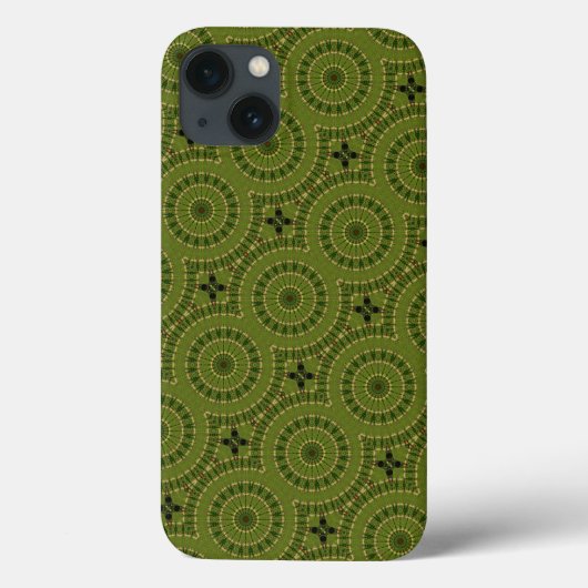 Coques Case-Mate iPhone Mandala de la roue verte (Verso)