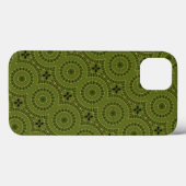 Coques Case-Mate iPhone Mandala de la roue verte (Verso (horizontal))