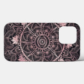 Coques Case-Mate iPhone Mandala de l'oeil rose noir (Verso (horizontal))