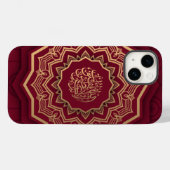 Coques Case-Mate iPhone Mandala de style arabe d'or et de Crimson (Verso (horizontal))