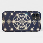 Coques Case-Mate iPhone Mandala du cycle lunaire céleste – Géométrie sacré (Dos (Horizontal))