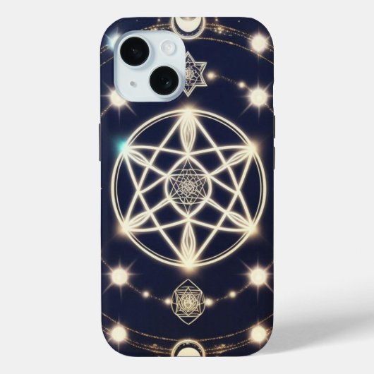 Coques Case-Mate iPhone Mandala du cycle lunaire céleste – Géométrie sacré (Verso)