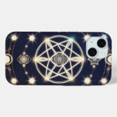 Coques Case-Mate iPhone Mandala du cycle lunaire céleste – Géométrie sacré (Verso (horizontal))