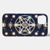 Coques Case-Mate iPhone Mandala du cycle lunaire céleste – Géométrie sacré (Verso (horizontal))