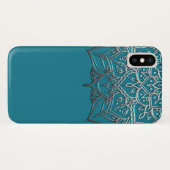 Coques Case-Mate iPhone Mandala élégant minimal marocain sarcelle et argen (Dos (Horizontal))