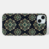 Coques Case-Mate iPhone Mandala émeraude dorée (Verso (horizontal))