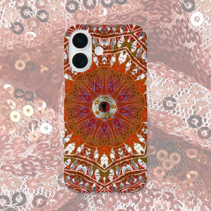 Coques iPhone 16 Mandala en argent
