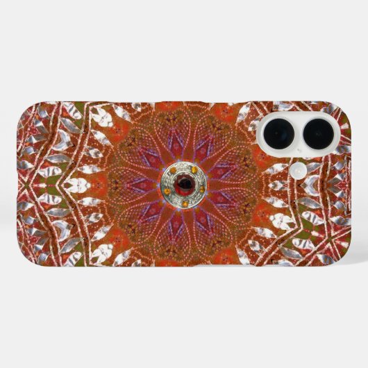 Coques Case-Mate iPhone Mandala en argent (Verso (horizontal))
