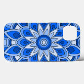 Coques Case-Mate iPhone Mandala en bleu (Verso (horizontal))
