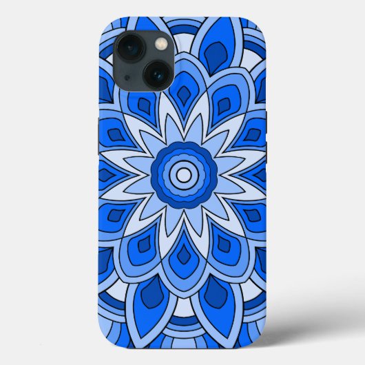 Coques Case-Mate iPhone Mandala en bleu (Verso)