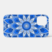 Coques Case-Mate iPhone Mandala en bleu (Verso (horizontal))