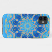 Coques Case-Mate iPhone Mandala en bleu électrique et turquoise (Dos (Horizontal))