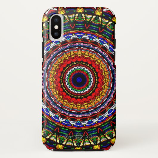 Coques Case-Mate iPhone Mandala en verre souillé (Dos)