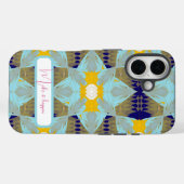 Coques Case-Mate iPhone Mandala feuille d'or turquoise de luxe (Verso (horizontal))