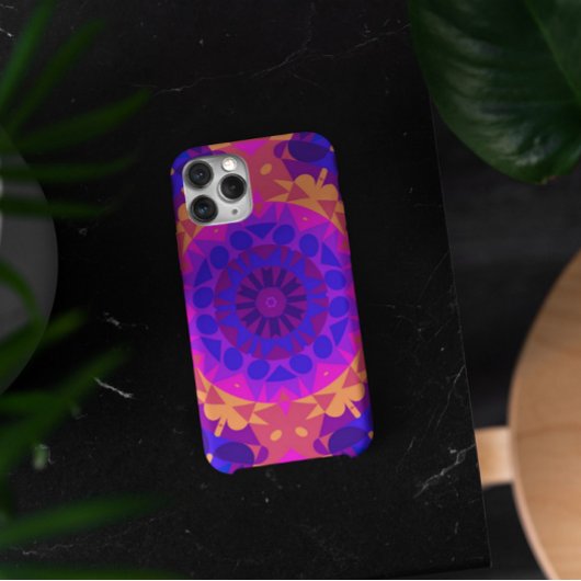 Coques Case-Mate iPhone Mandala Flower bleu rose et orange