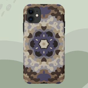 Case-Mate iPhone Case Mandala Flower Blue Tan Retro et Brown
