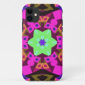 Coques Case-Mate iPhone Mandala Flower rose orange et vert (Dos)
