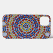 Coques Case-Mate iPhone Mandala jaune bleu (Verso (horizontal))