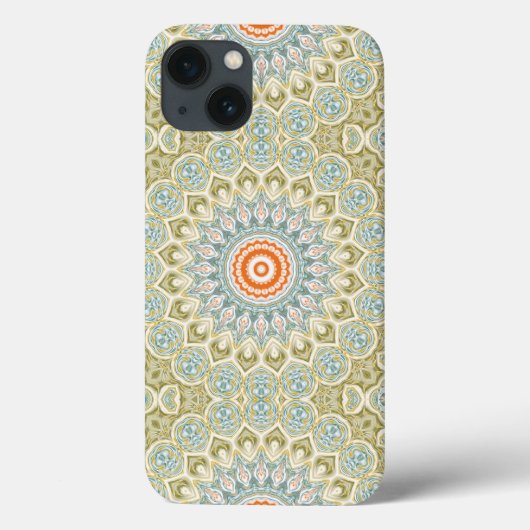Coques Case-Mate iPhone Mandala Médaillon en Vert, Bleu et Orange (Verso)