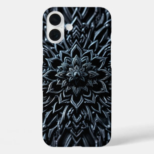 Coques iPhone 16 Plus Mandala métallique foncé