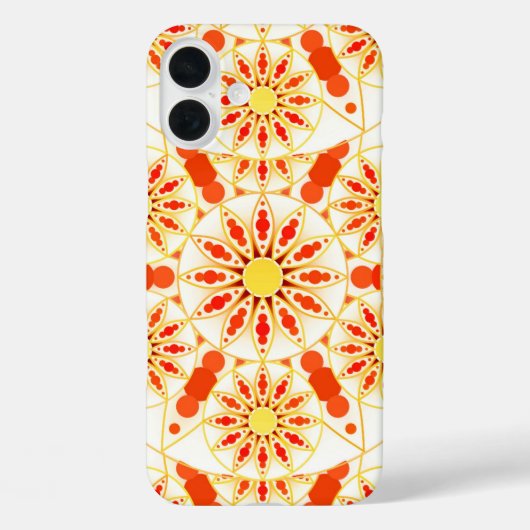 Coques Case-Mate iPhone Mandala motif, rouge brique, rouille, or (Verso)