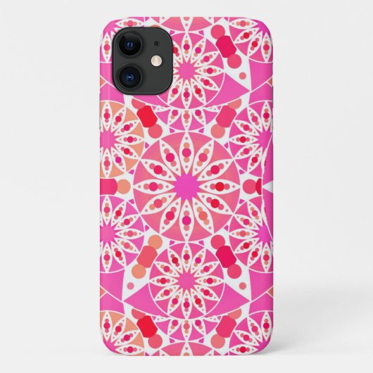Coques Case-Mate iPhone Mandala motif, tons rose et corail (Dos)