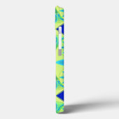 Coques Case-Mate iPhone Mandala motif, turquoise, bleu, vert citron (Verso / Gauche)