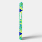 Coques Case-Mate iPhone Mandala motif, turquoise, bleu, vert citron (Verso / Droite)