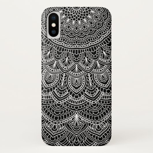 Coques Case-Mate iPhone Mandala noir et blanc (Dos)