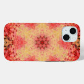 Coques Case-Mate iPhone Mandala numérique jaune, rose et rouge (Verso (horizontal))