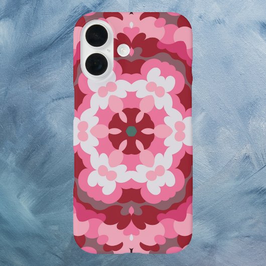 Coques Case-Mate iPhone Mandala rose rouge et blanc