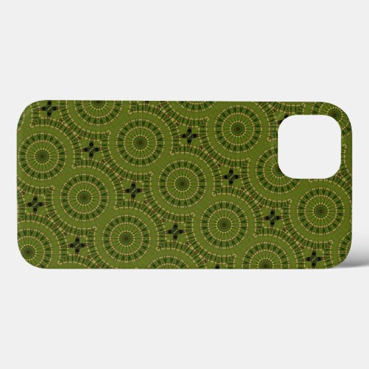 Coques Case-Mate iPhone Mandala Roue verte (Verso (horizontal))