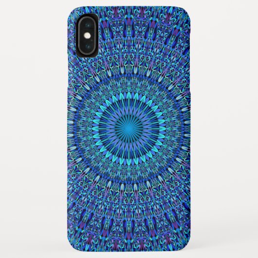 Coques Case-Mate iPhone Mandala spirituel bleu de jardin d'agrément (Dos)