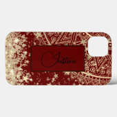 Coques Case-Mate iPhone Mandala & Stars enchanteurs sur Red Personnalisé (Verso (horizontal))