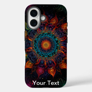 Coques iPhone 16 Mandala Swirl vibrant : OtterBox