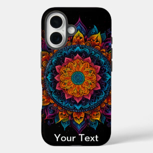 Coques iPhone 16 Mandala Swirl vibrant : OtterBox
