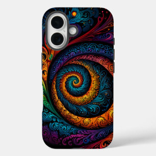 Coques iPhone 16 Mandala Swirl vibrant : OtterBox