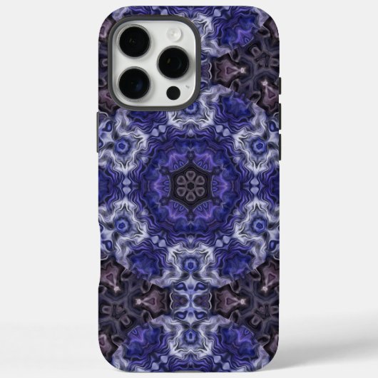 Coques Case-Mate iPhone Mandala Tourbillon Indigo Profond avec Motifs Flui (Verso)