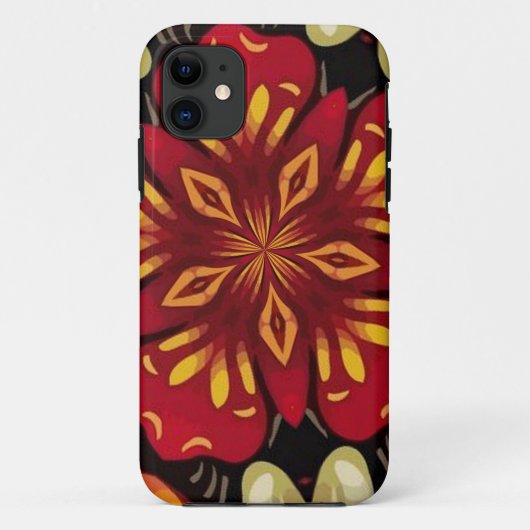 Coques Case-Mate iPhone Mandala tropical de fleurs et de papillons (Dos)