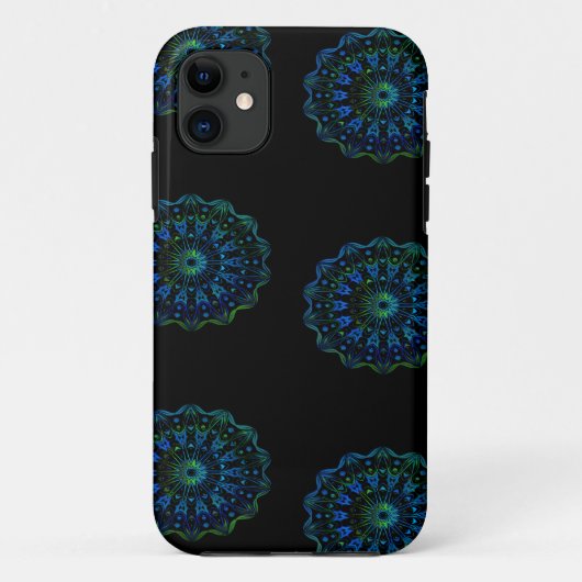 Coques Case-Mate iPhone Mandala vert bleu (Dos)