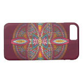 Coques Case-Mate iPhone Mandalas sur Maroon conception de répétition (Dos (Horizontal))